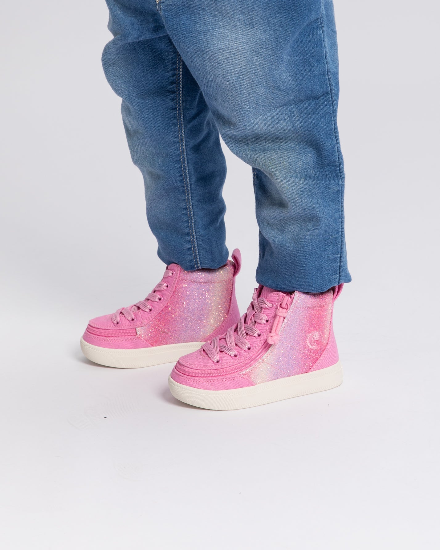 Classic High Top (Kids) - Pink Glitz