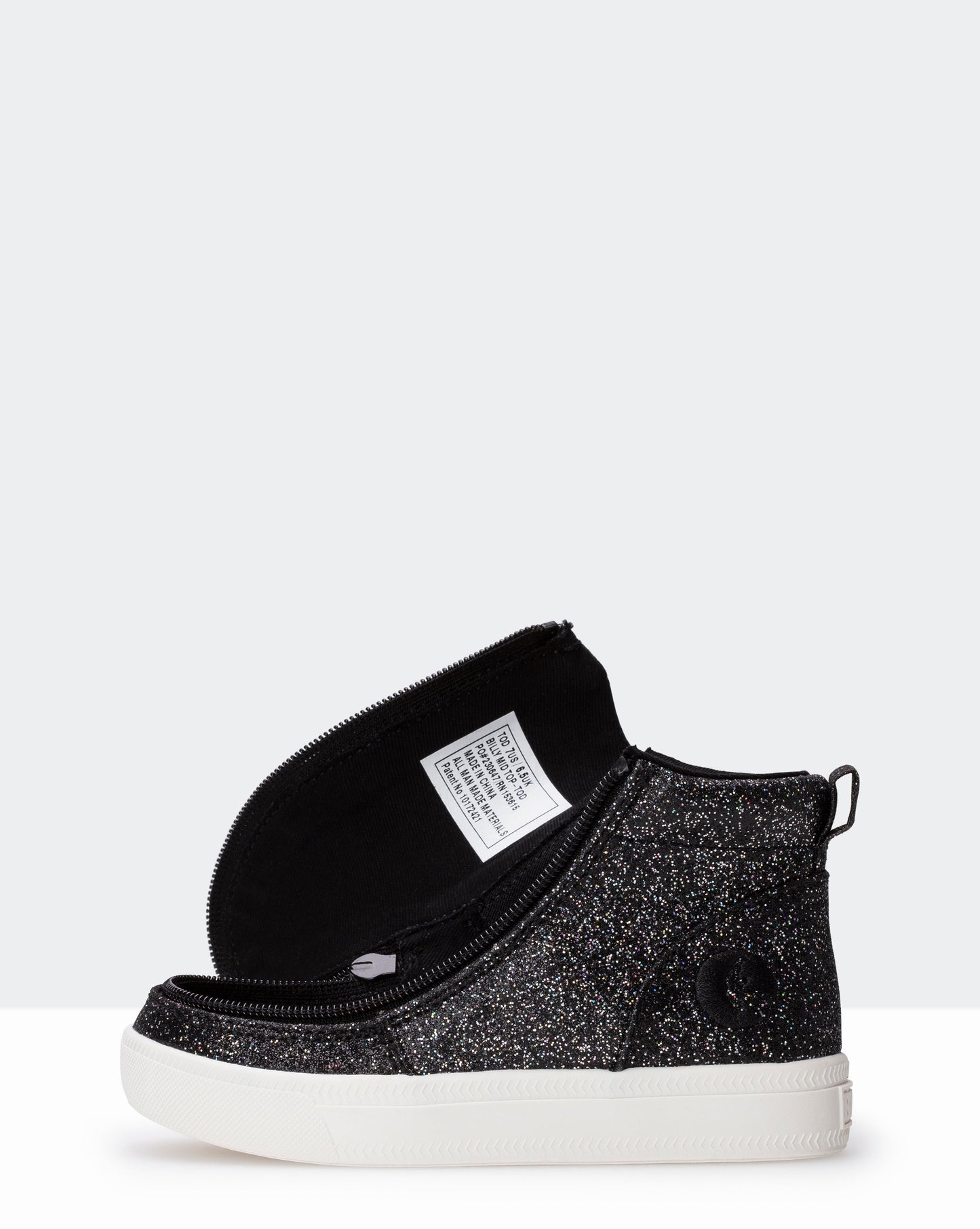 Mid Top Boot (Toddler) - Black Glitter